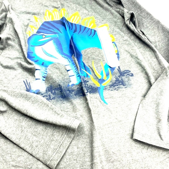 Boys Shirt Top Size Large 12/14 Dinosaur Long Sleeve Children Kids Gray - Picture 2 of 6